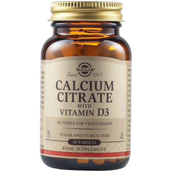 Solgar Calcium Citrate 250Mg-D3 60 Tabs