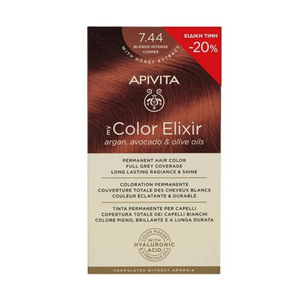 Apivita Μy Color Elixir N7.44 Ξανθό Έντονο Χάλκινο Promo (-20%)