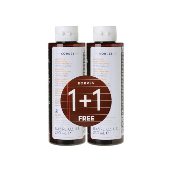 Korres Hair Shamp. Ηλίανθος-Τσάι Βουνού Βαμμένα 250ml Promo 1+1