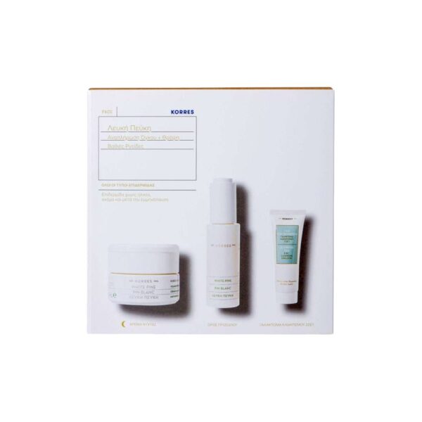 Korres Λευκή Πεύκη Ορός Προσώπου 40ml Promo (+Κρέμα Νύχτας 40ml+Τσάι Ολύμπου Γαλάκτωμα Καθ. 3In1 16ml)