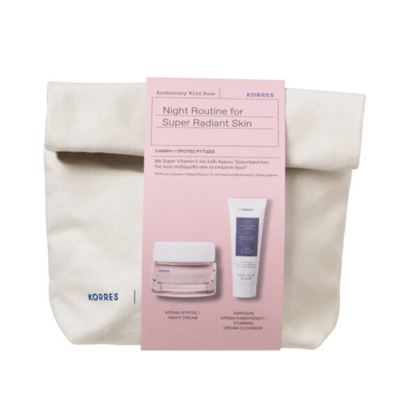 Korres Άγριο Τριαντάφυλλο Κρέμα Νύχτας 40ml Promo (+ Αφρώδης Κρέμα Καθαρισμού 20ml)