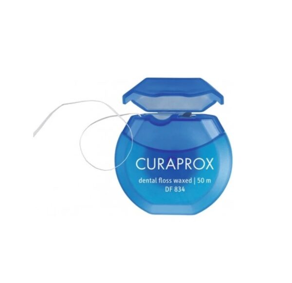 Curaprox DF834 Κερωμένο Οδοντικό Νήμα Με Γεύση Μέντας, 50m