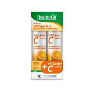 Health Aid Vitamin C 1000mg πορτοκάλι Combo pack 20+20 Αναβράζοντα δισκία Vit. C 1000mg πορτοκάλι