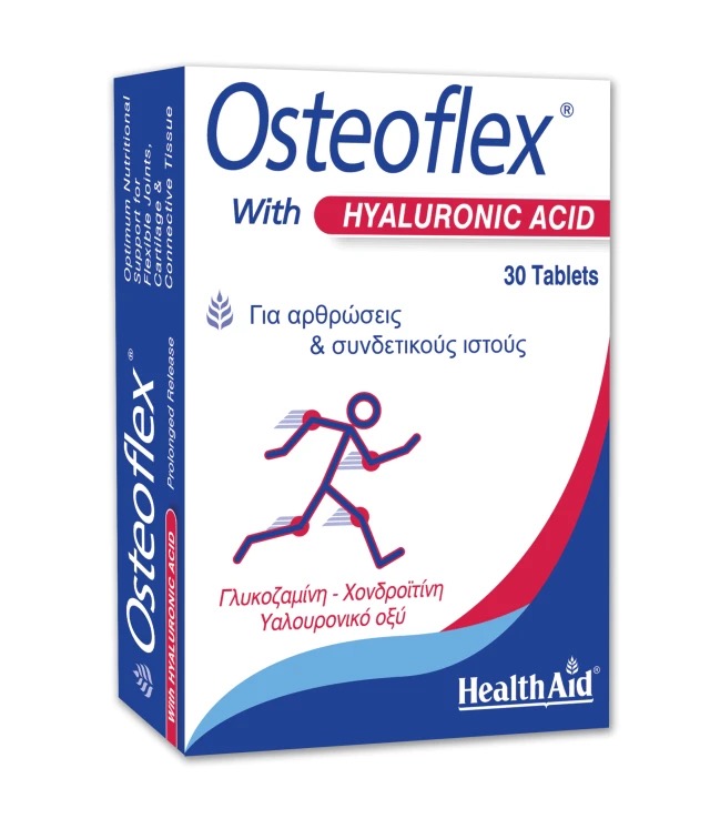 Health Aid Osteoflex with Hyaluronic Acid 30tabs, σε blister σε χάρτινο κουτί