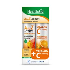 Health Aid A to Z Active Combo pack 20+20 Αναβράζοντα δισκία Vit. C 1000mg πορτοκάλι