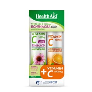 Health Aid Vitamin C 1000mg Echinacea & Zinc Combo pack 20+20 Αναβράζοντα δισκία Vit. C 1000mg πορτοκάλι