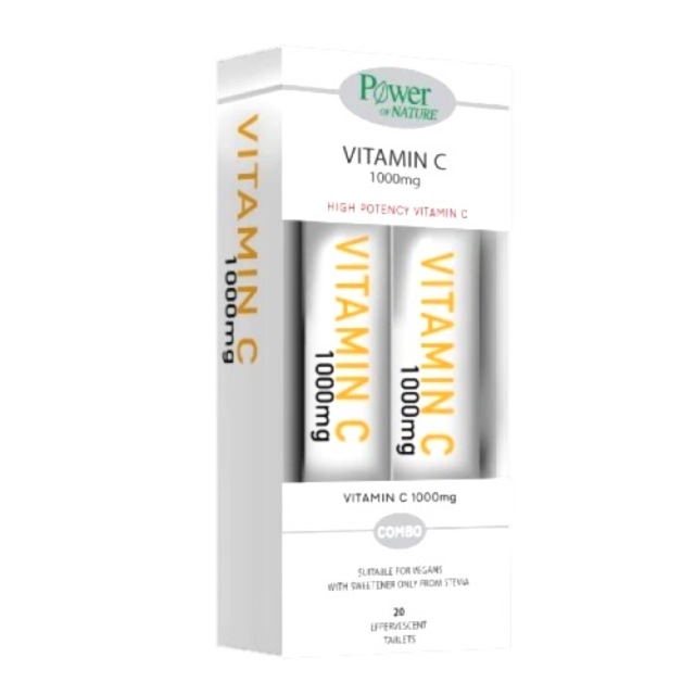 Power Health Combo Vitamin C 1000mg Stevia, 2x20eff.tabs