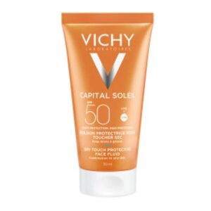 Vichy Capital Soleil Dry Touch Protective Face Fluid SPF50+ Λεπτόρρευστη Αντηλιακή Προστασία Προσώπου για Ματ Αποτέλεσμα, 50ml