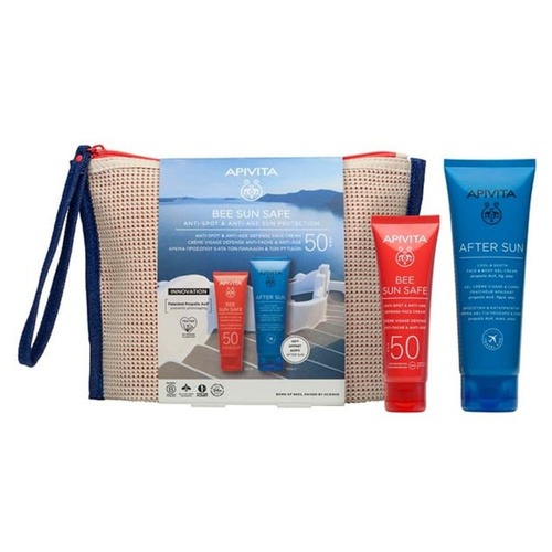 Apivita Promo Bee Sun Safe Anti-Spot & Anti-Age Sun Protection Κρέμα Προσώπου Κατά των Πανάδων & των Ρυτίδων SPF50, 50ml & Δώρο After Sun Δροσιστική & Καταπραϋντική Κρέμα-Gel για Πρόσωπο & Σώμα, 100ml, & Δώρο Νεσεσέρ, 1σετ