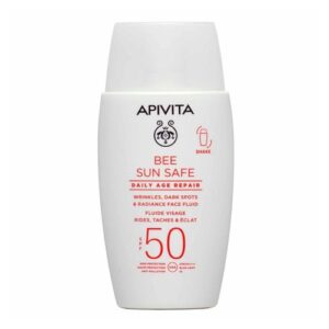 Apivita Bee Sun Safe Daily Age Repair Dry Touch Λεπτόρρευστη Κρέμα Προσώπου κατά των Πανάδων & Ρυτίδων SPF50, 50ml
