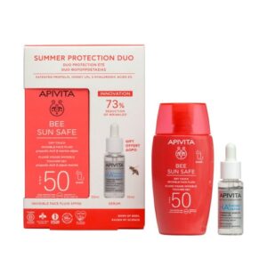 Apivita Promo Summer Protection Duo Bee Sun Safe Dry Touch Λεπτόρευστη Κρέμα Προσώπου SPF50, 50ml & Δώρο HA5 Honey Repair Serum Ορός Επανόρθωσης, 10ml, 1σετ